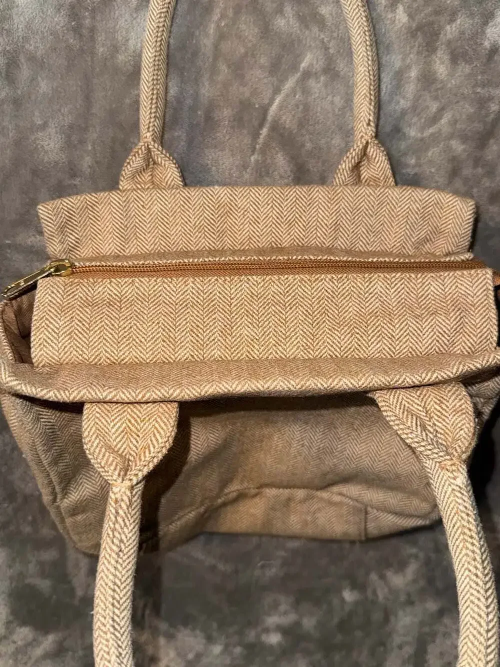 J.Crew Herringbone Pattern Tote Bag